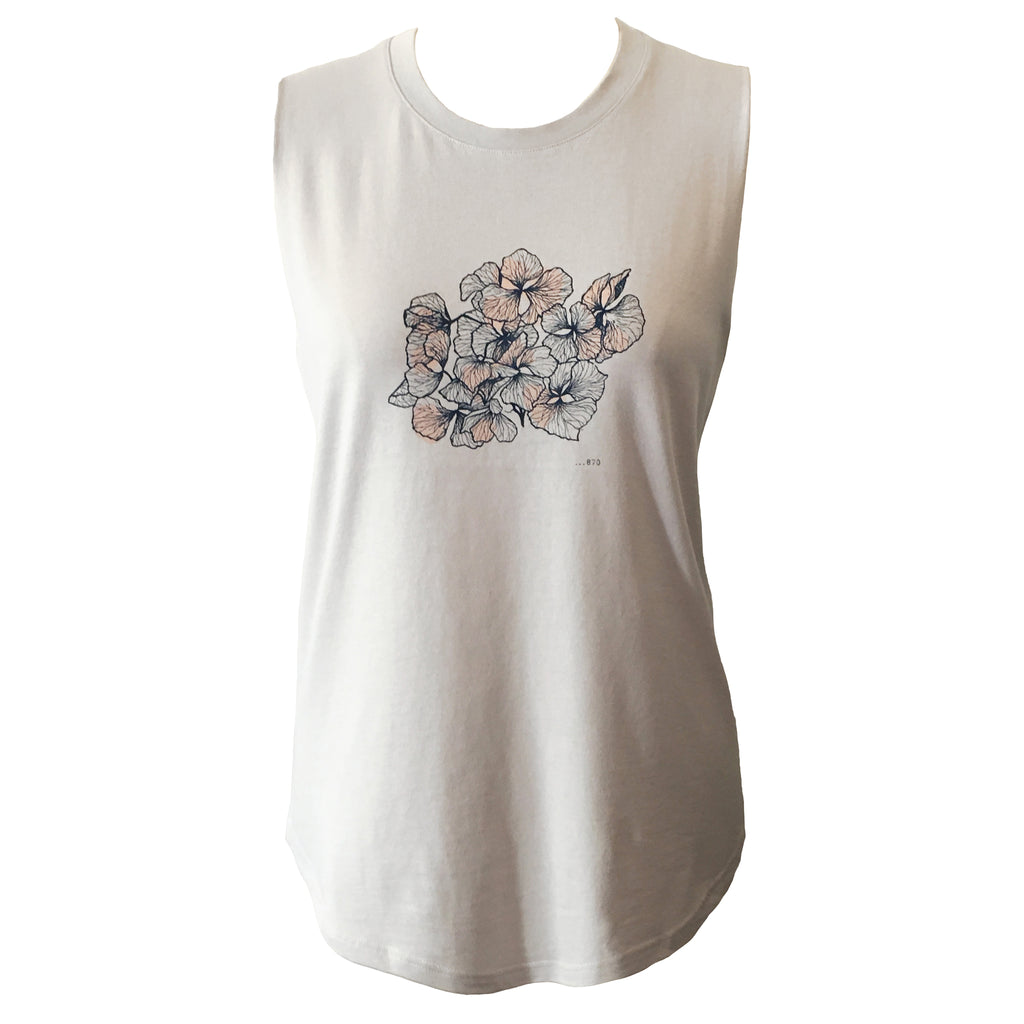 Womens Cut off - Hydrangea