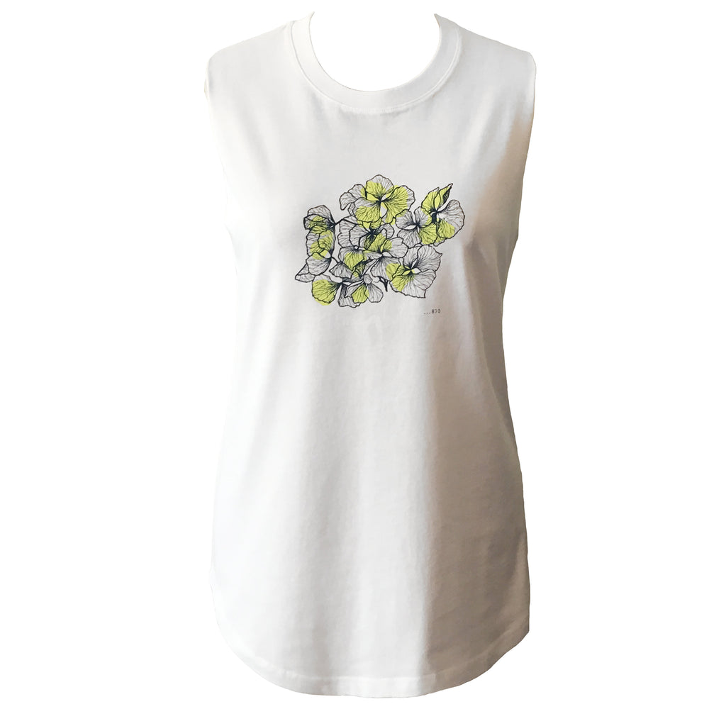 Womens Cut off - Hydrangea